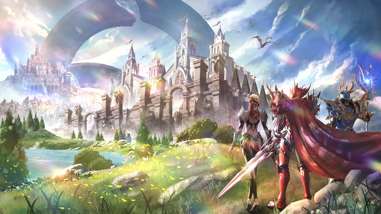 Castelo e personagens do universo de MU Online